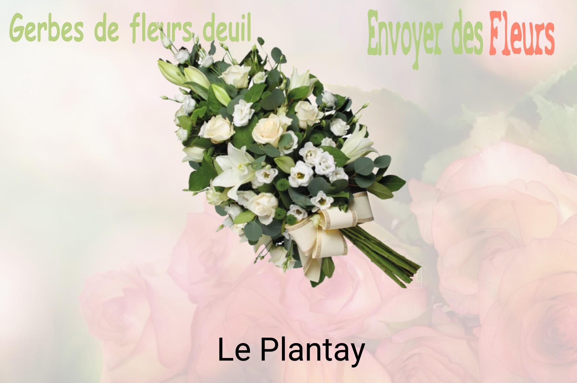 Gerbe de fleurs de deuil livrée à Le Plantay